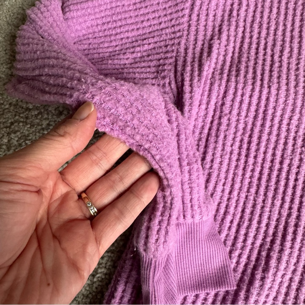 PJ Salvage Lilac Purple Seeing Stripes Long Sleeve Waffle Top Medium - Picture 4 of 9
